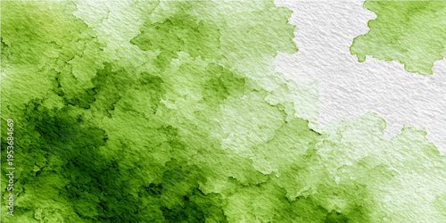 Green watercolor wash art shows the beauty of nature. a gentle watercolor art. capture the subtle gradations of hue and tone.