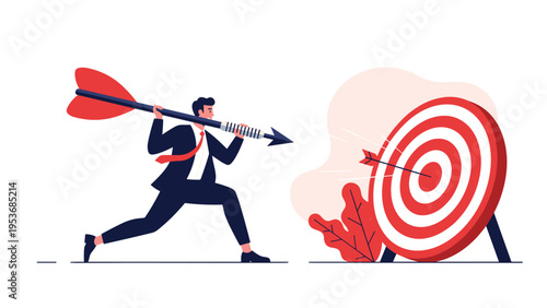 Professional businessman looks up in shock as a massive question mark symbol explodes into many black fragments.