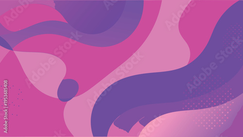 Abstract fluid shapes in shades of purple and vibrant pink