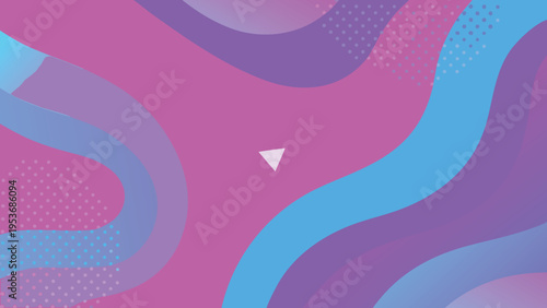 Abstract wavy shapes in vibrant pink purple and blue hues