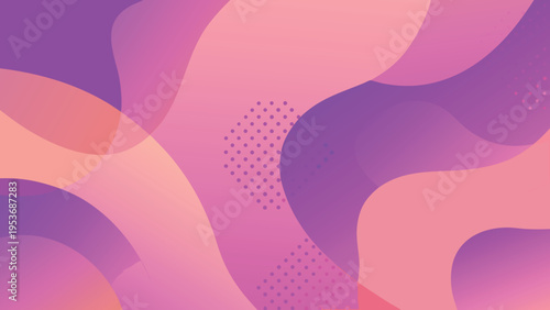 Abstract fluid shapes in shades of purple pink and orange