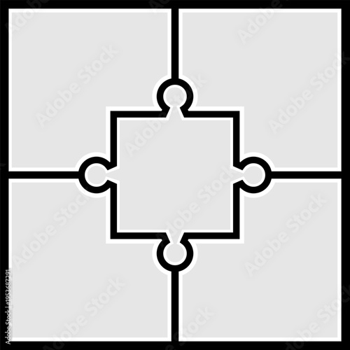 Vector illustration of photo collage frames, template collage of 5 frames.