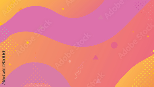 Abstract colorful waves and geometric shapes create a vibrant background