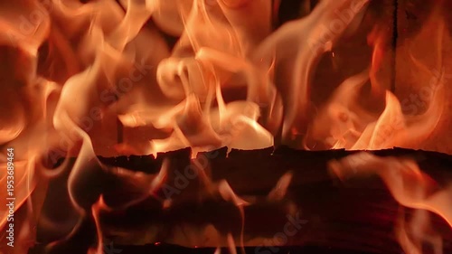 Wallpaper Mural Burning Logs in Fireplace 4K, Close Up Fire Flames and Crackling Wood, Orange Embers, Heat Texture, Home Hearth Macro Shot Torontodigital.ca