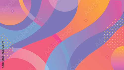 Abstract colorful overlapping shapes create a vibrant background texture