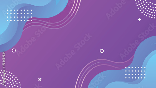 Abstract flowing shapes and lines in shades of purple and blue