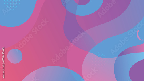 Abstract fluid shapes in shades of pink purple and blue