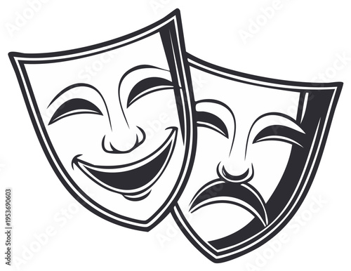 Drama masks comedy and tragedy symbols artistic representation of emotions
