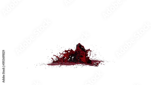 Wallpaper Mural 3D Animation Blood Paint Splashing, Liquid Ink Burst, Shiny Paint Fluid Simulation, VFX Overlay, against White Background Torontodigital.ca
