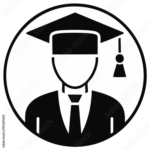 Graduation cap and gown icon symbolizing academic achievement and education