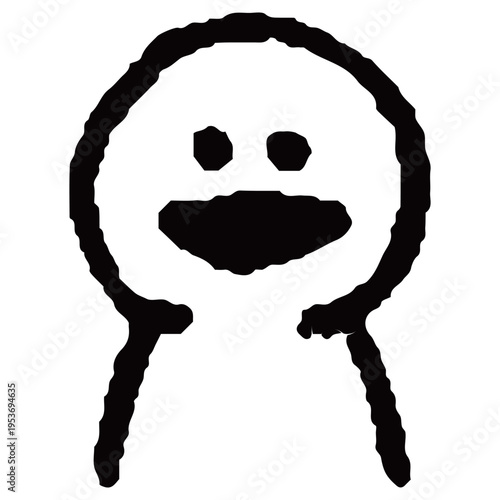 笑顔のスタッフのアイコン 幼稚園HPのためのベクターラインアイコン