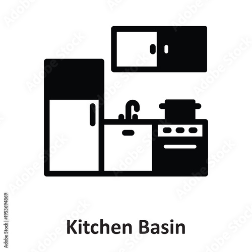 Kitchen Basin Vector icon which can easily modify or edit