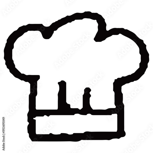 調理員・コック帽のアイコン 幼稚園HPのためのベクターラインアイコン