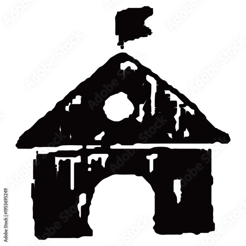 幼稚園の建物・ホームアイコン 幼稚園HPのためのベクターラインアイコン