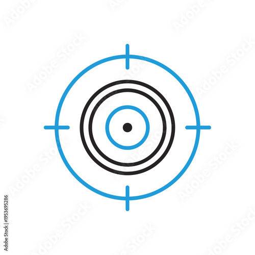 Minimal vector target icon with crosshairs and concentric circles
