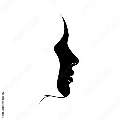 minimalist face silhouette profile