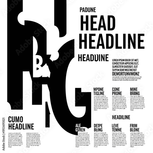 Sans serif typography layout with headline text