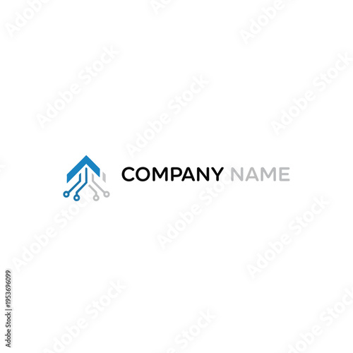 Free Download Modern tech startup logo with abstract design and company name - GFXLoad