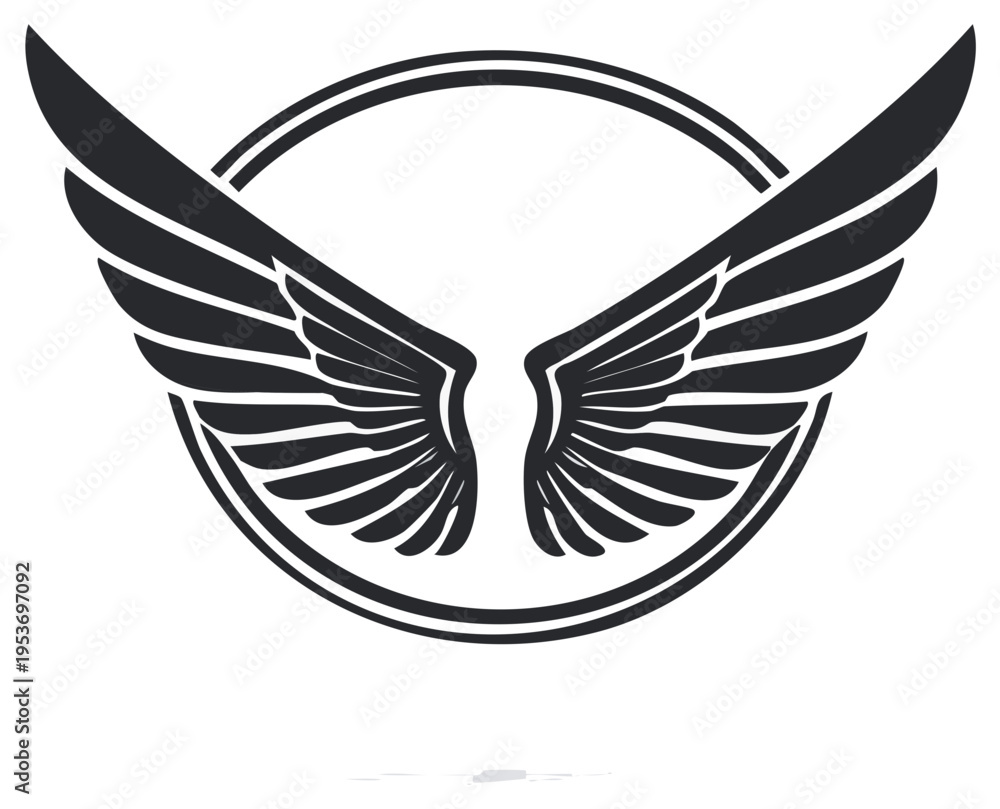 Fototapeta premium Winged Emblem or Logo - Vector Illustration