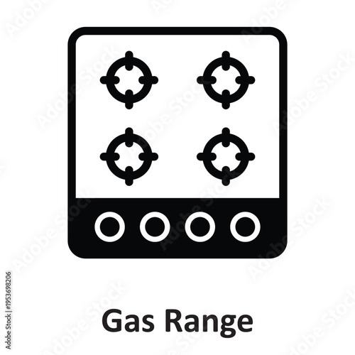 Gas Range Vector icon which can easily modify or edit