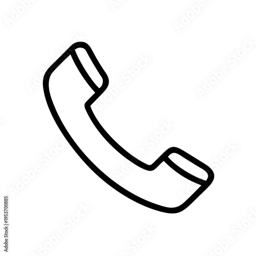 A simple black line art illustration of a telephone handset