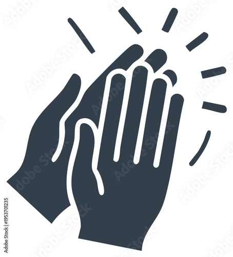 Clapping hands vector icon representing applause praise celebration and congratulations