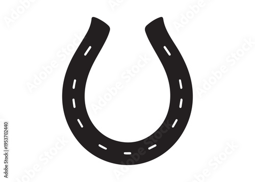 horseshoe logo silhouette vector, lucky iron horseshoes silhouette vector illustration, blacksmith horseshoe logo, horse footwear logo silhouette design on white background