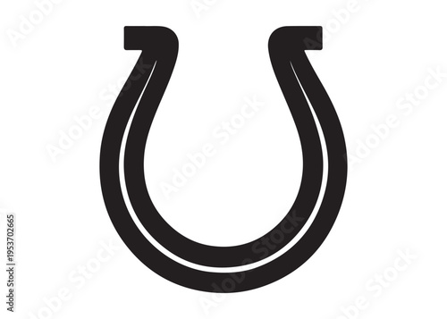 horseshoe logo silhouette vector, lucky iron horseshoes silhouette vector illustration, blacksmith horseshoe logo, horse footwear logo silhouette design on white background