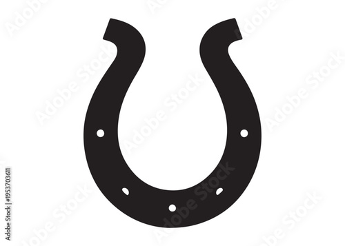 horseshoe logo silhouette vector, lucky iron horseshoes silhouette vector illustration, blacksmith horseshoe logo, horse footwear logo silhouette design on white background