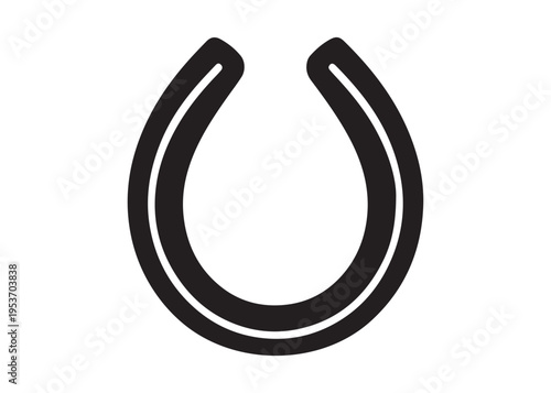 horseshoe logo silhouette vector, lucky iron horseshoes silhouette vector illustration, blacksmith horseshoe logo, horse footwear logo silhouette design on white background