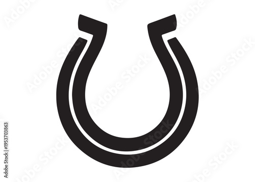 horseshoe logo silhouette vector, lucky iron horseshoes silhouette vector illustration, blacksmith horseshoe logo, horse footwear logo silhouette design on white background