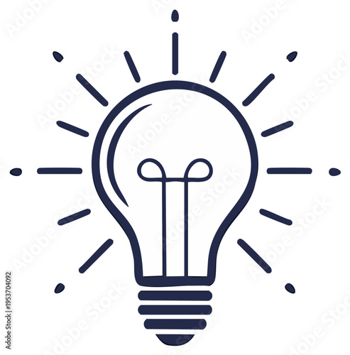 Lightbulb Illustration Radiating Creativity Ideas Inspiration Invention Innovative Concepts