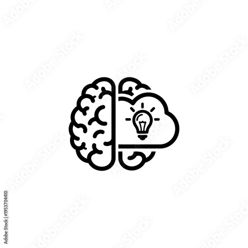 Illustration of a brain with a lightbulb, symbolizing creativity and innovative ideas
