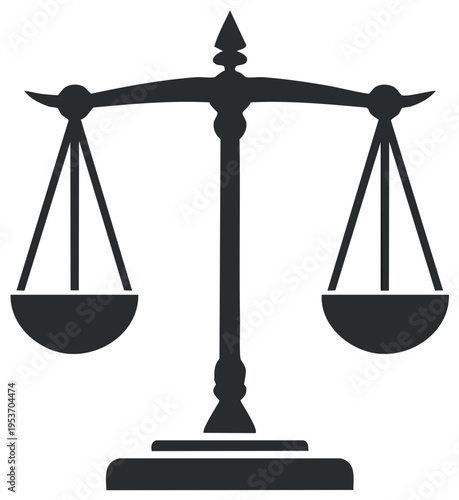 Stylized Scales of Justice - Balance, Law, Symbol of Legal Fairness and Impartiality