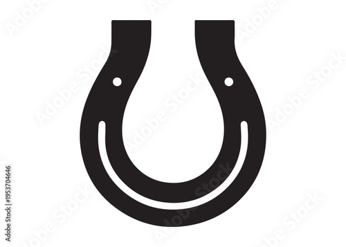 horseshoe logo silhouette vector, lucky iron horseshoes silhouette vector illustration, blacksmith horseshoe logo, horse footwear logo silhouette design on white background