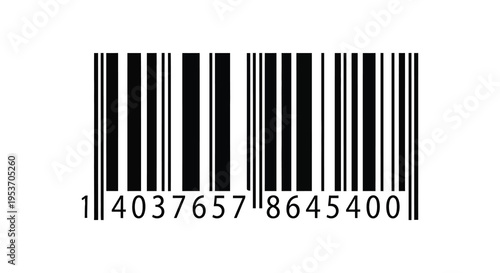 A stark black and white barcode image with numerical digits displayed beneath creating a distinct silhouette high quality professional detailed modern