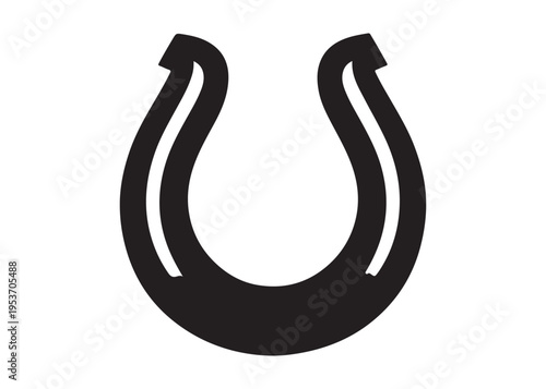 horseshoe logo silhouette vector, lucky iron horseshoes silhouette vector illustration, blacksmith horseshoe logo, horse footwear logo silhouette design on white background
