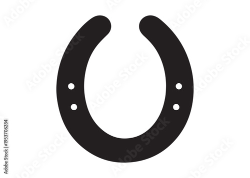 horseshoe logo silhouette vector, lucky iron horseshoes silhouette vector illustration, blacksmith horseshoe logo, horse footwear logo silhouette design on white background
