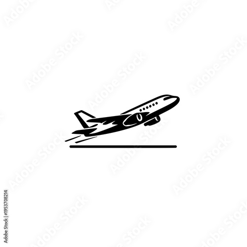 Airplane Takeoff Icon Vector. SVG