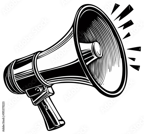 Vintage Bullhorn Amplifier Sound Announcement Loudspeaker Device