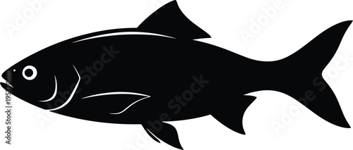 Minimalist Black Fish Silhouette Vector Illustration