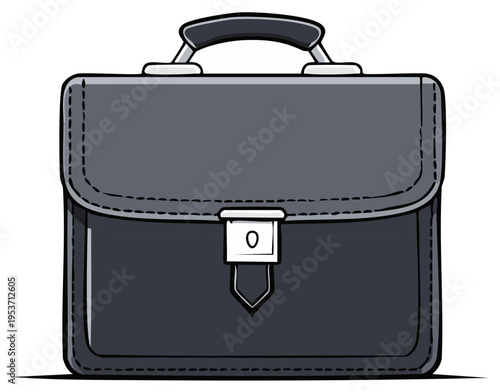 Classic Leather Briefcase with Metal Clasp and Handle for Business Professionals