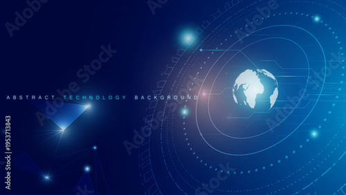 Abstract Symmetrical Plexus Background with Orange and Blue Light Nodes