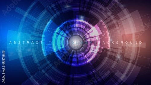 Futuristic HUD Interface with Hexagonal Pattern and Digital Data Nodes