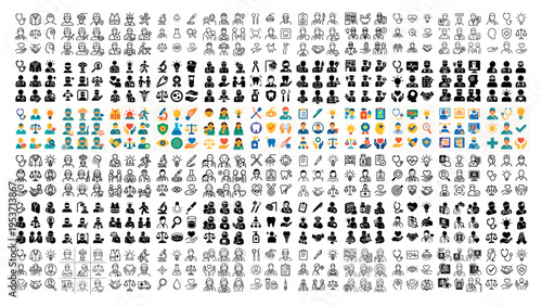 People icons with user avatar profiles minimal