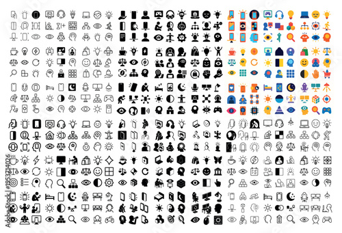 Interface icons with phone computer house outline