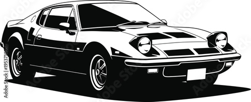 Vintage Sports Car Silhouette Illustration