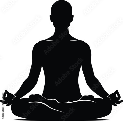 Yoga Meditation Pose Silhouette for Inner Peace