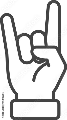 Vector hand gesture icon, rock on sign