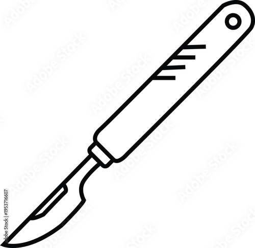 A black line drawing of a utility knife